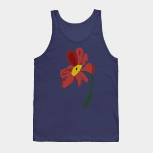 Red Abstract Flower Tank Top